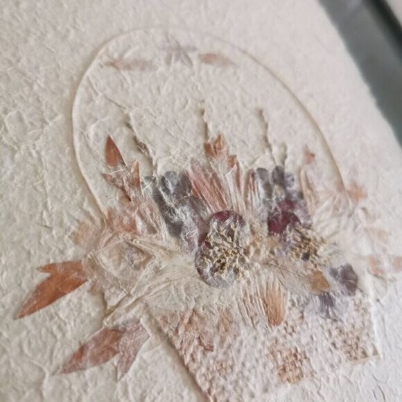 Vtg Pressed Flower Art Framed - Cottage Core Dried Floral Botanical Wall Art - Picture 4 of 10